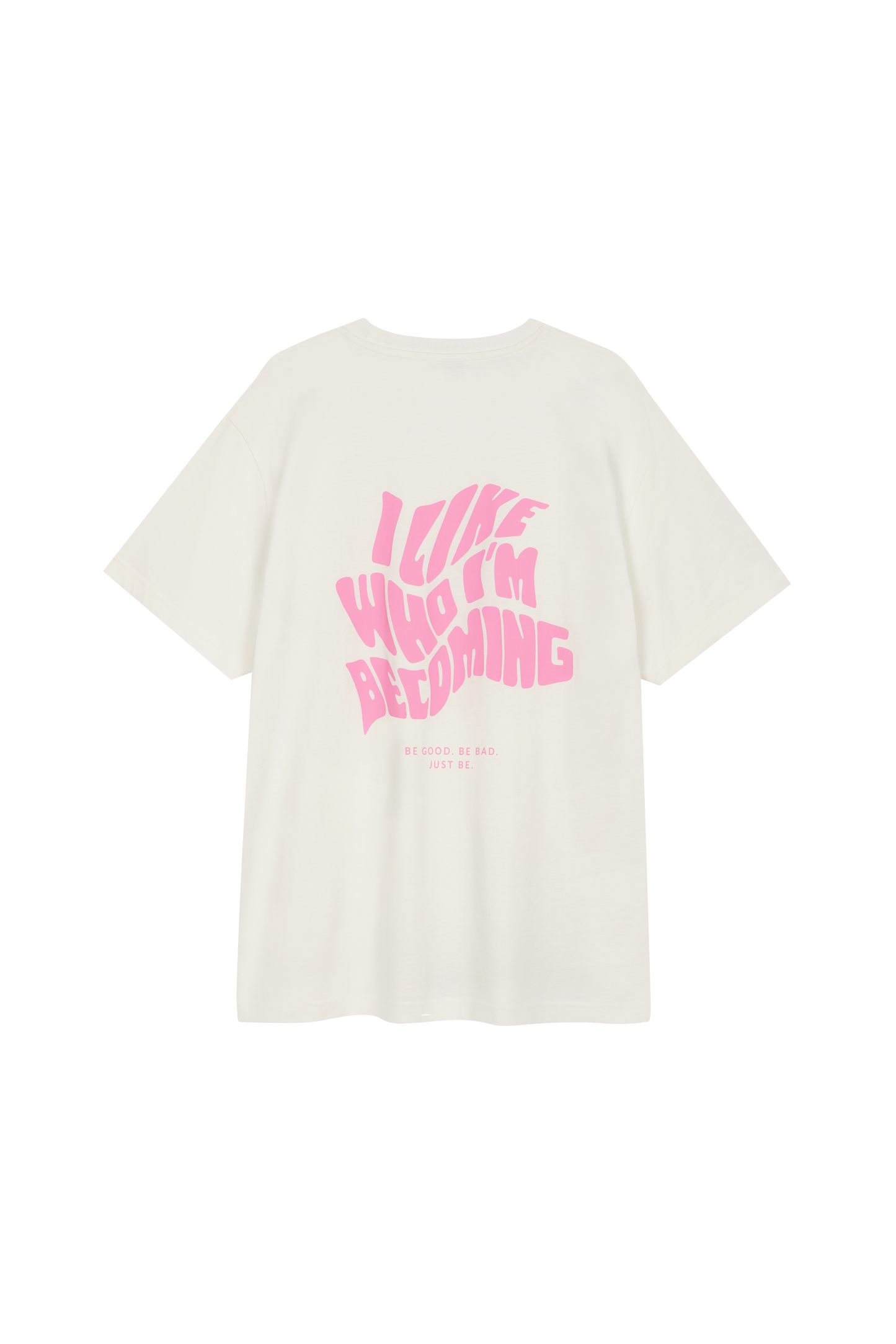 OH APRIL Boyfriend T-Shirt „Becoming“ - Off White