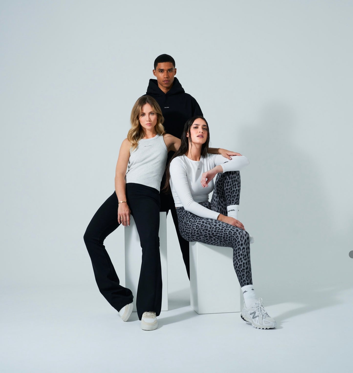 OH APRIL „Rita Leggings“ - Leo Print Grau
