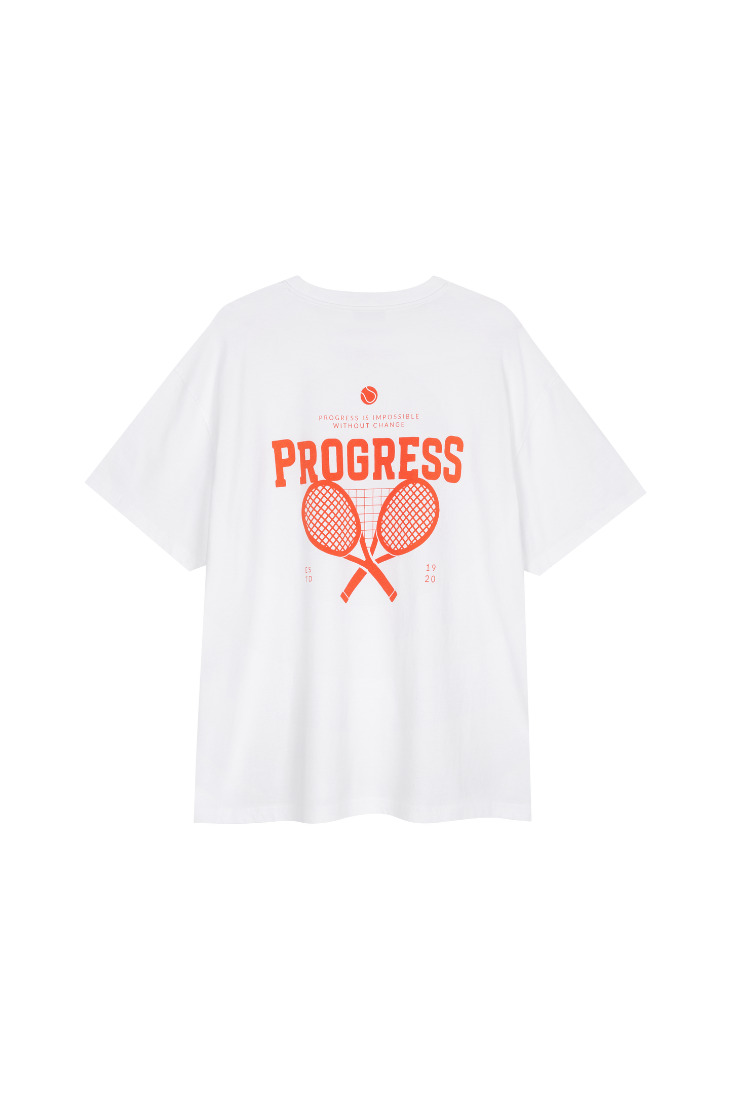 OH APRIL Boyfriend T-Shirt „Progress“ - weiß