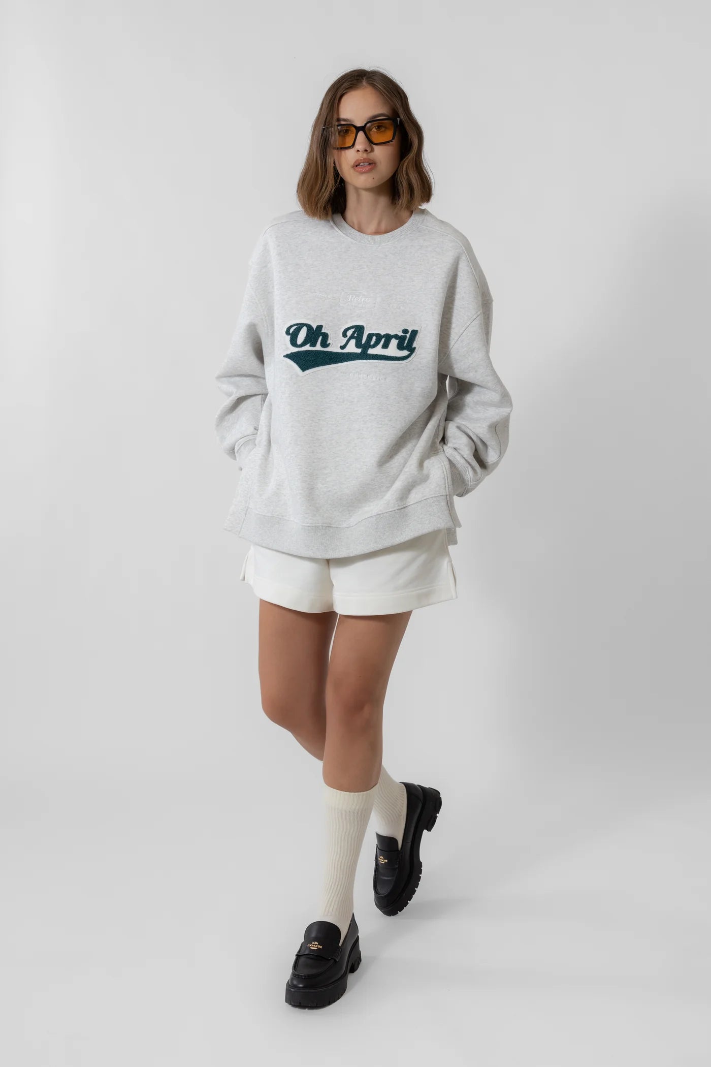 OH APRIL Oversized Sweater „Ivo“ - hellgrau