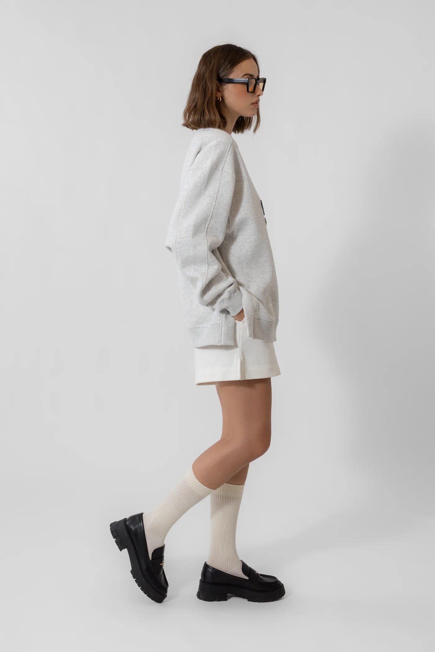 OH APRIL Oversized Sweater „Ivo“ - hellgrau