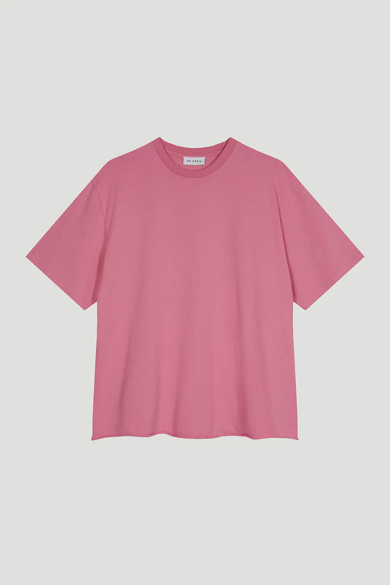 OH APRIL Boyfriend T-Shirt “Oh April Era” - deep pink