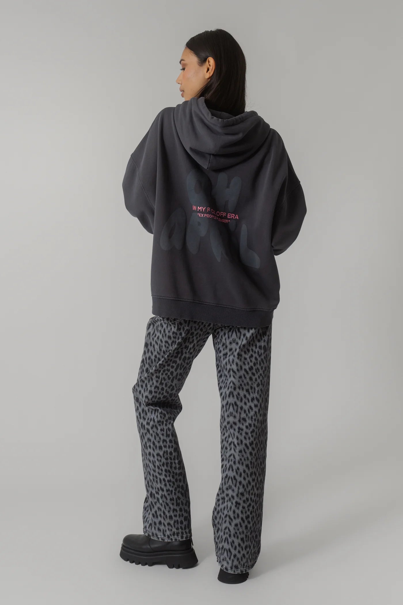 OH APRIL Boyfriend Zipper “FCK OFF ERA” - dark iron