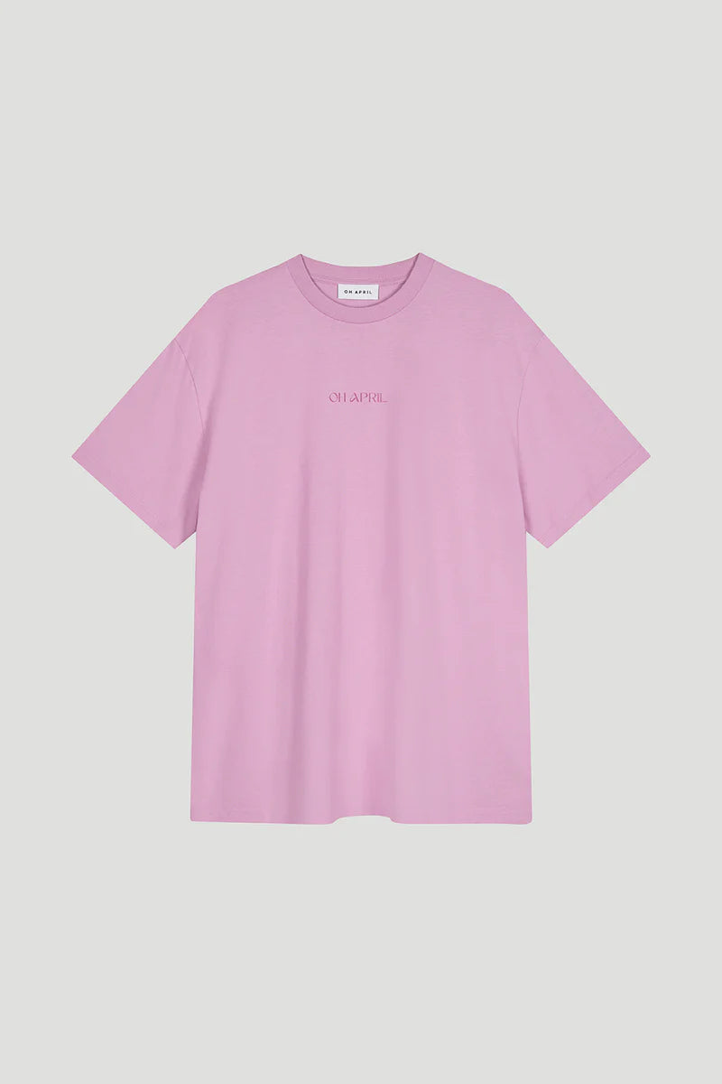 OH APRIL Boyfriend T-Shirt “Positive“ - bright lilac