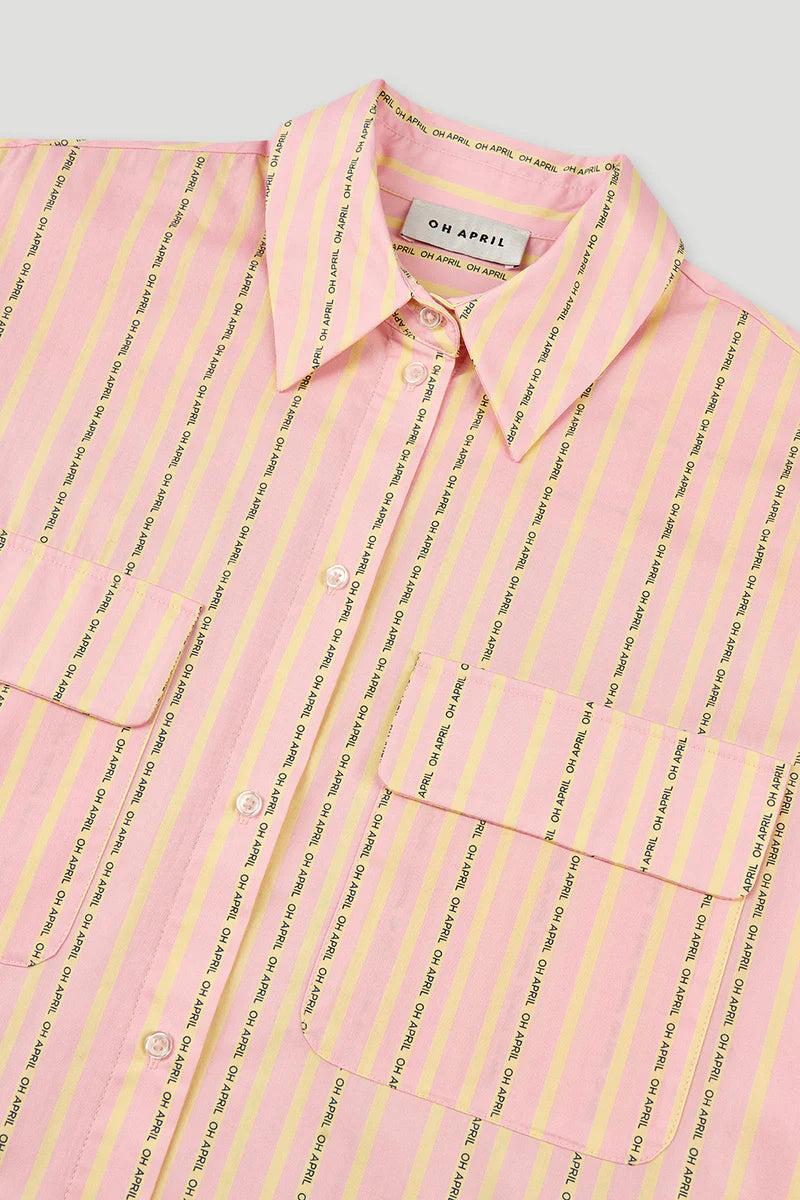 OH APRIL Kleid „NONI SHIRT DRESS“ - soft blush stripe