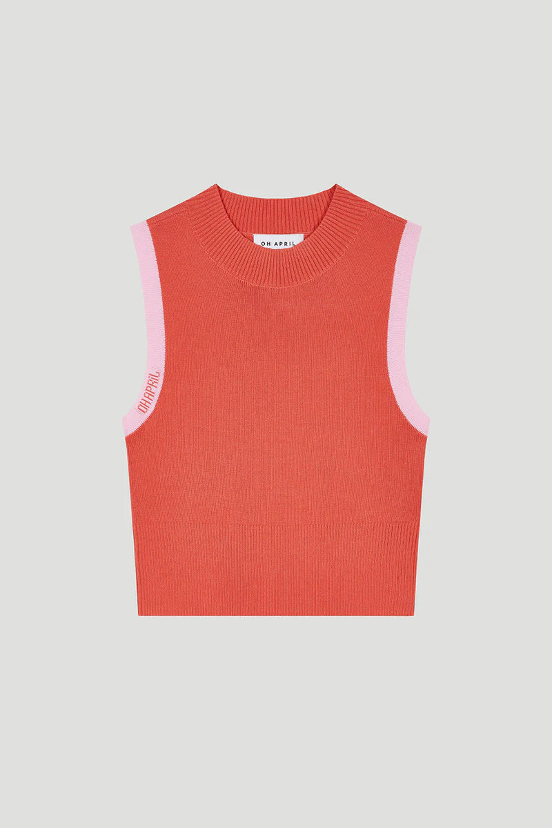 OH APRIL Turtleneck Top "MORA" - coral