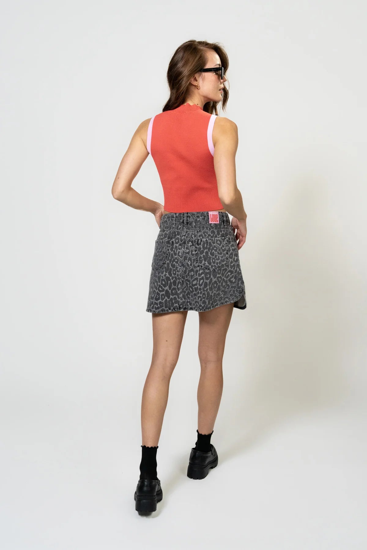 OH APRIL Turtleneck Top "MORA" - coral