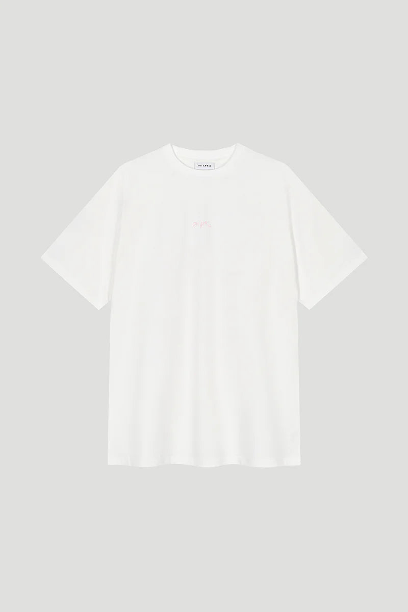 OH APRIL Boyfriend T-Shirt "HOT SUMMER MENU" - pearl