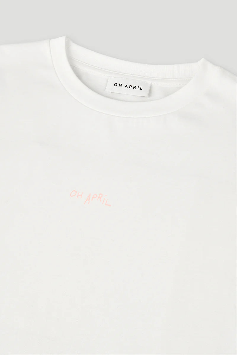 OH APRIL Boyfriend T-Shirt "HOT SUMMER MENU" - pearl