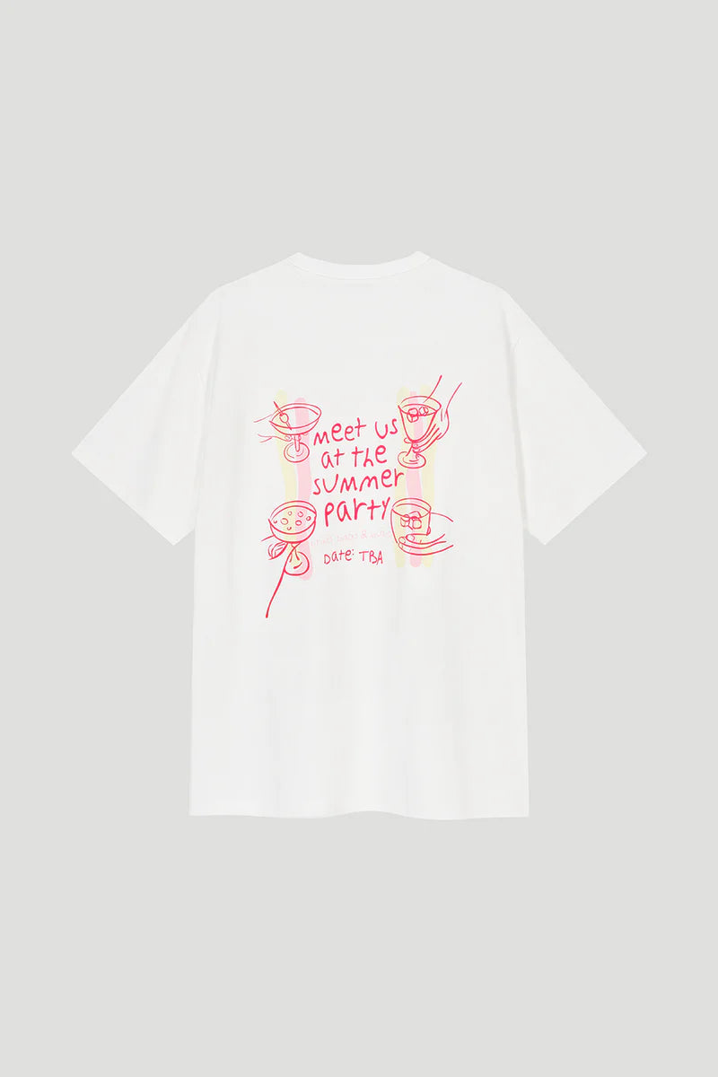 OH APRIL Boyfriend T-Shirt "SUMMER PARTY" - stripe pearl