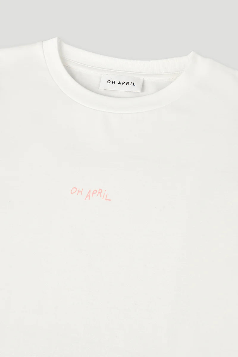 OH APRIL Boyfriend T-Shirt "SUMMER PARTY" - stripe pearl