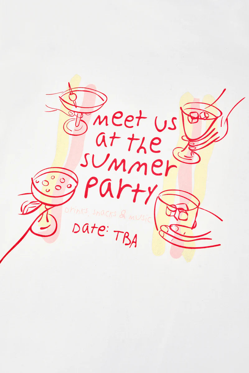 OH APRIL Boyfriend T-Shirt "SUMMER PARTY" - stripe pearl