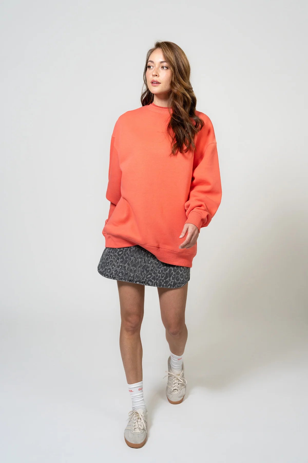 OH APRIL Oversized Sweater - coral