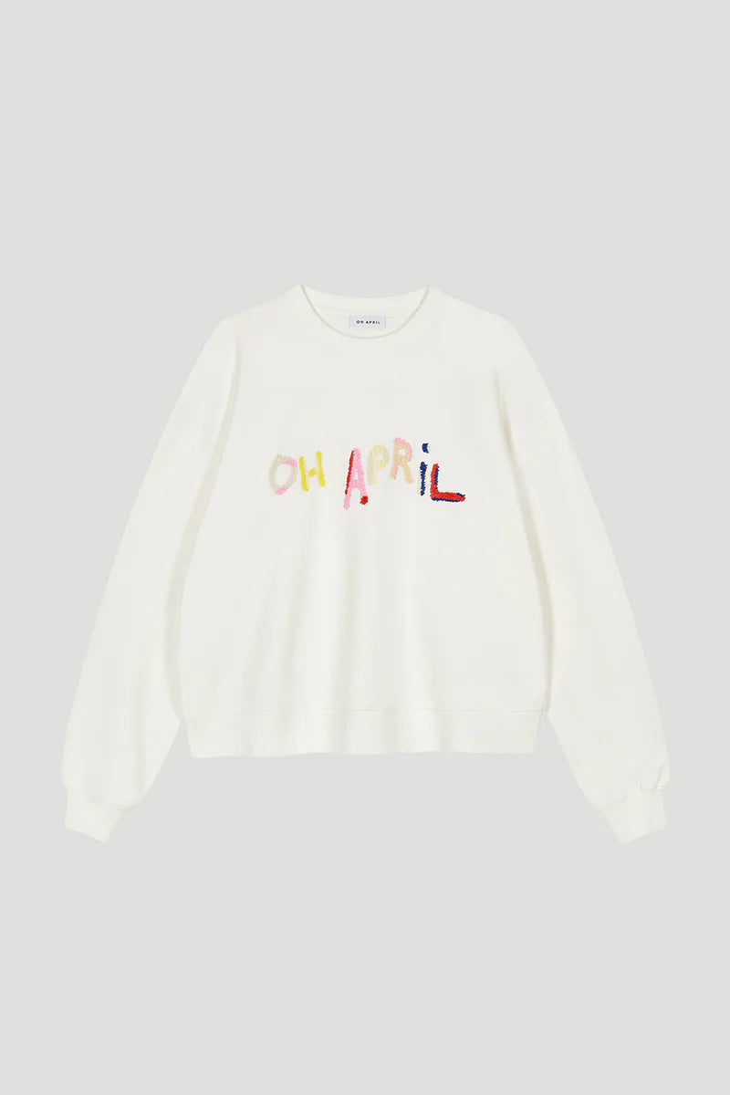 OH APRIL Oversized Sweater "VARIED" - pearl