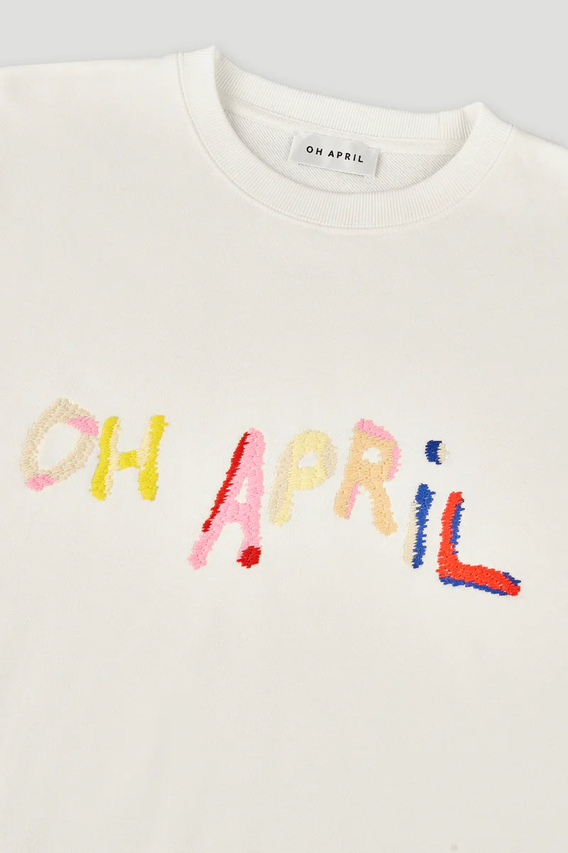 OH APRIL Oversized Sweater "VARIED" - pearl
