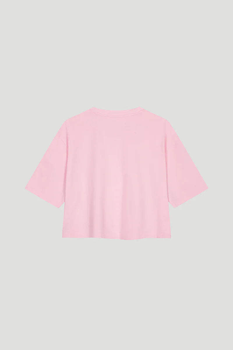 OH APRIL Cropped T-Shirt "HEART" - soft blush