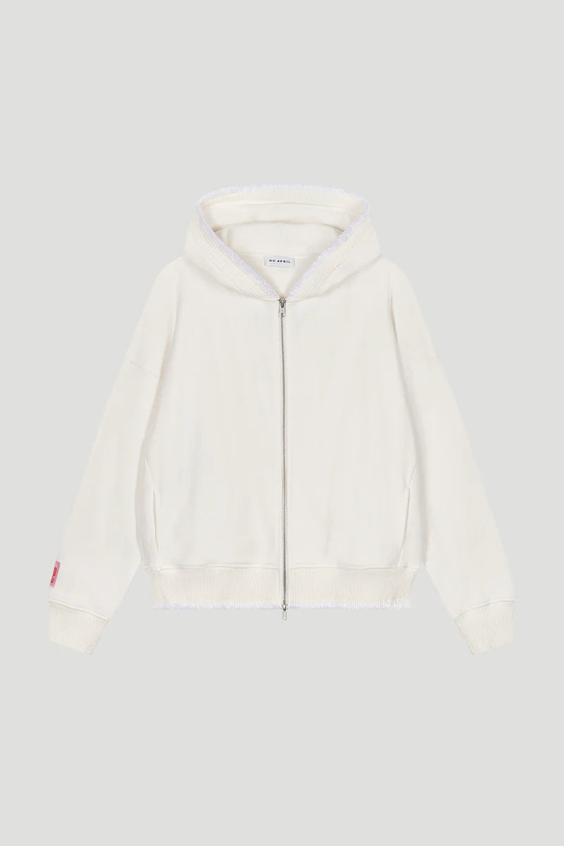 OH APRIL Zipper Hoodie “BELO” - pearl