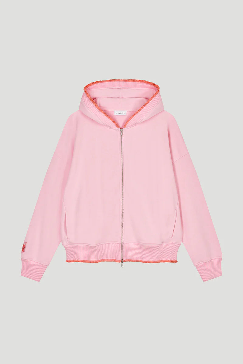 OH APRIL Zipper Hoodie “BELO” - soft blush