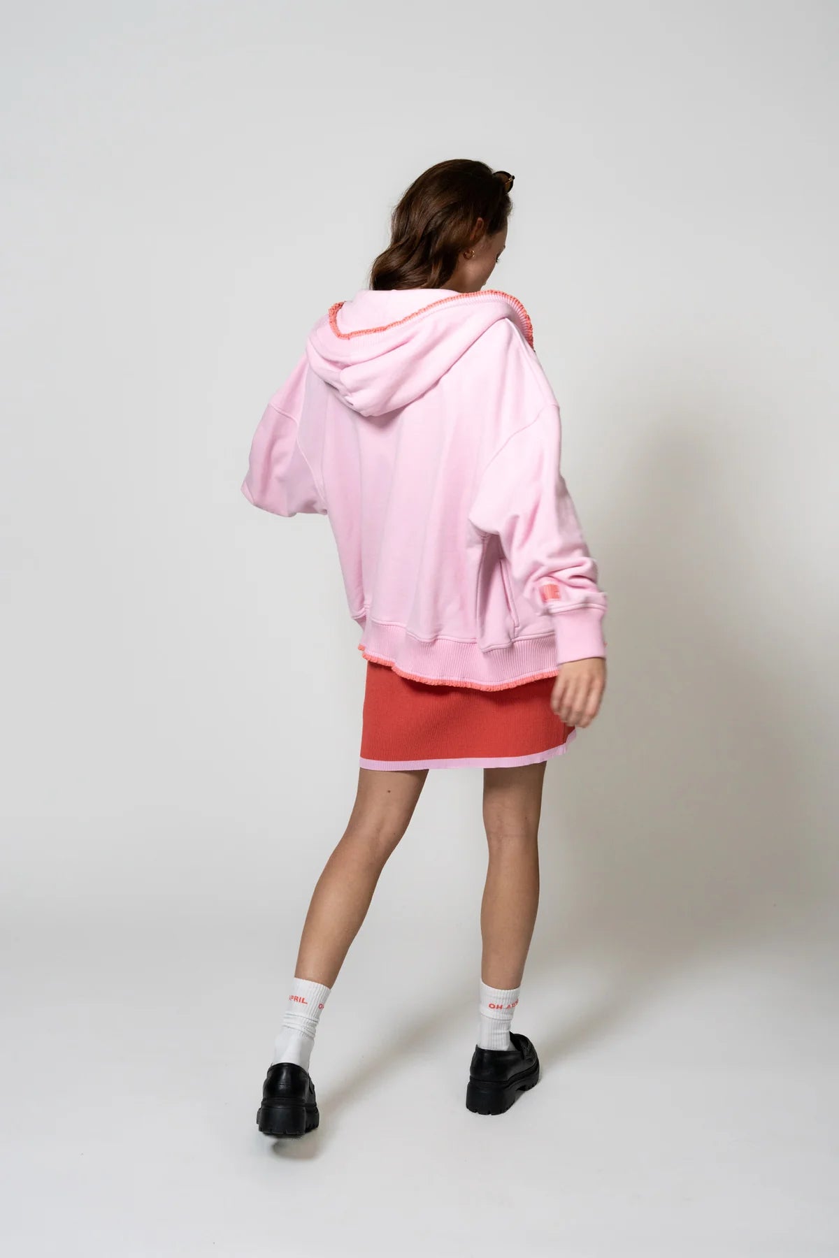 OH APRIL Zipper Hoodie “BELO” - soft blush