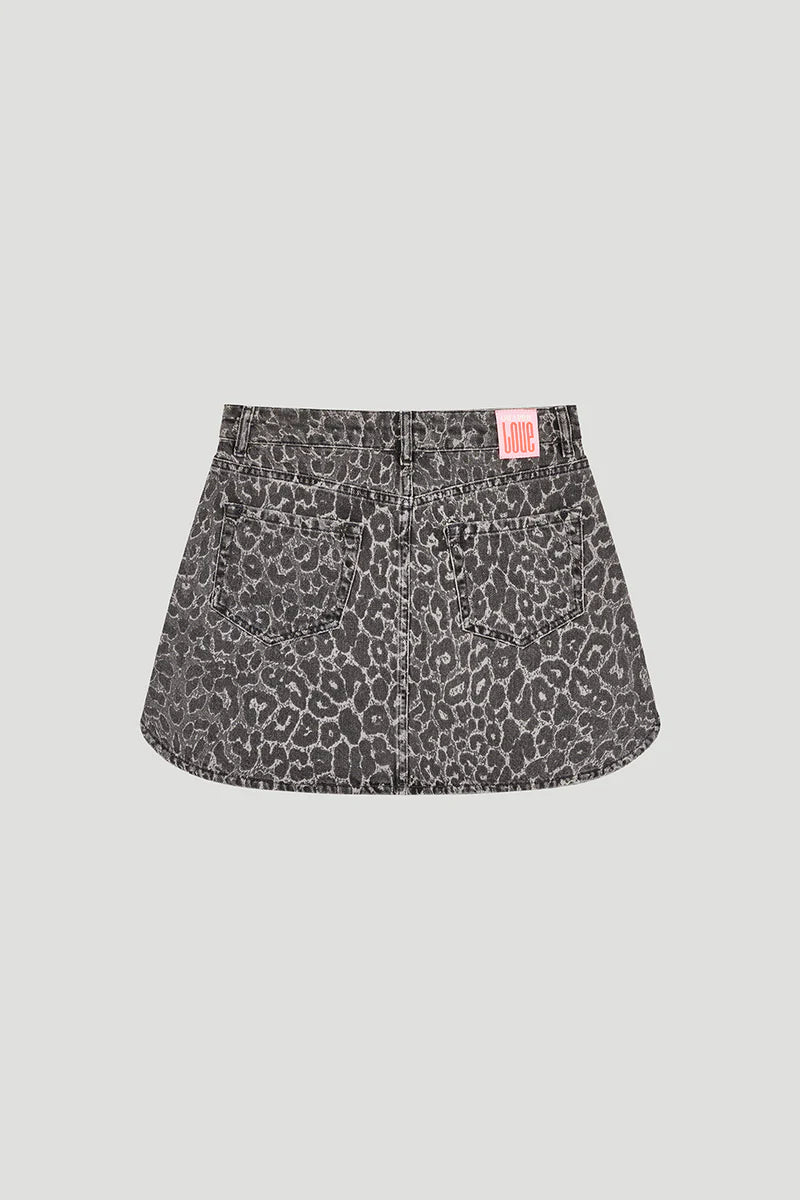 OH APRIL Jeansrock „MILO DENIM SKIRT“ - leo grey