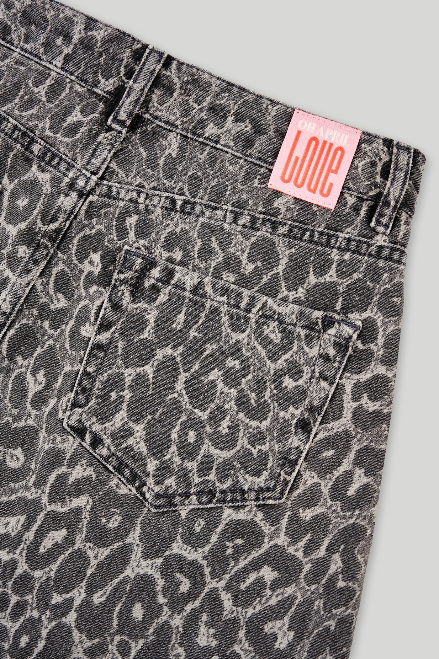 OH APRIL Jeansrock „MILO DENIM SKIRT“ - leo grey