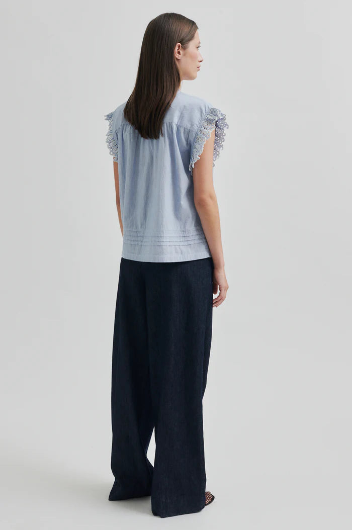 SECOND FEMALE „Laure Top“ - light blue stripe
