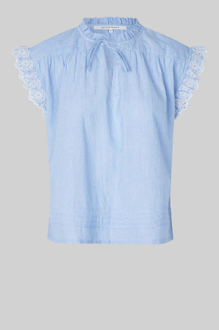 SECOND FEMALE „Laure Top“ - light blue stripe