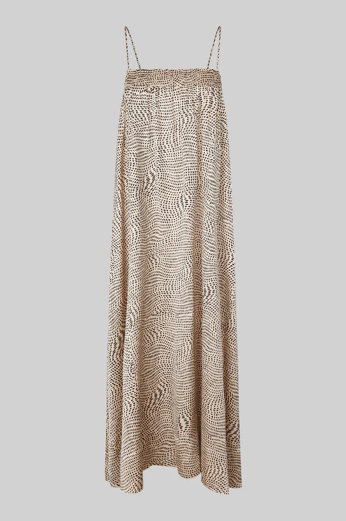 SECOND FEMALE „Peri Strap Dress“ - schwarz/beige