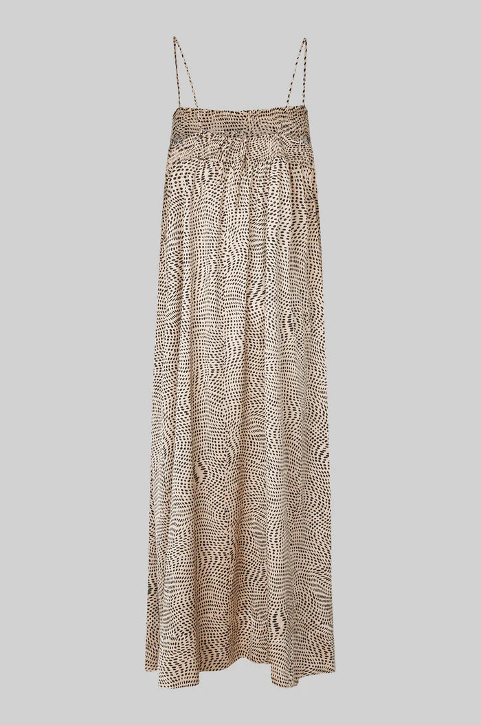 SECOND FEMALE „Peri Strap Dress“ - schwarz/beige