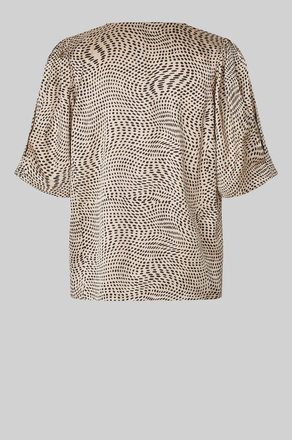 SECOND FEMALE „Peri Wrap Blouse“ - schwarz/beige