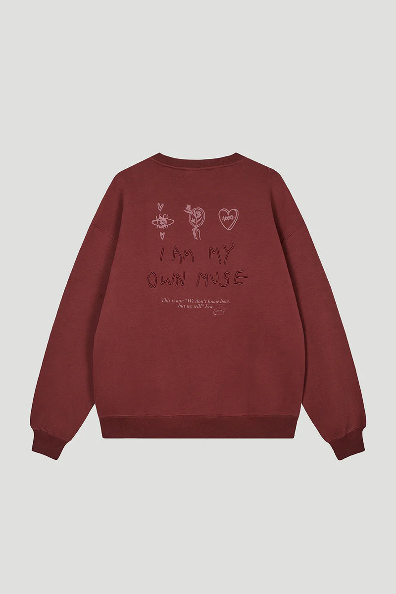 OH APRIL Oversized Sweater „Muse“ - cherrywood