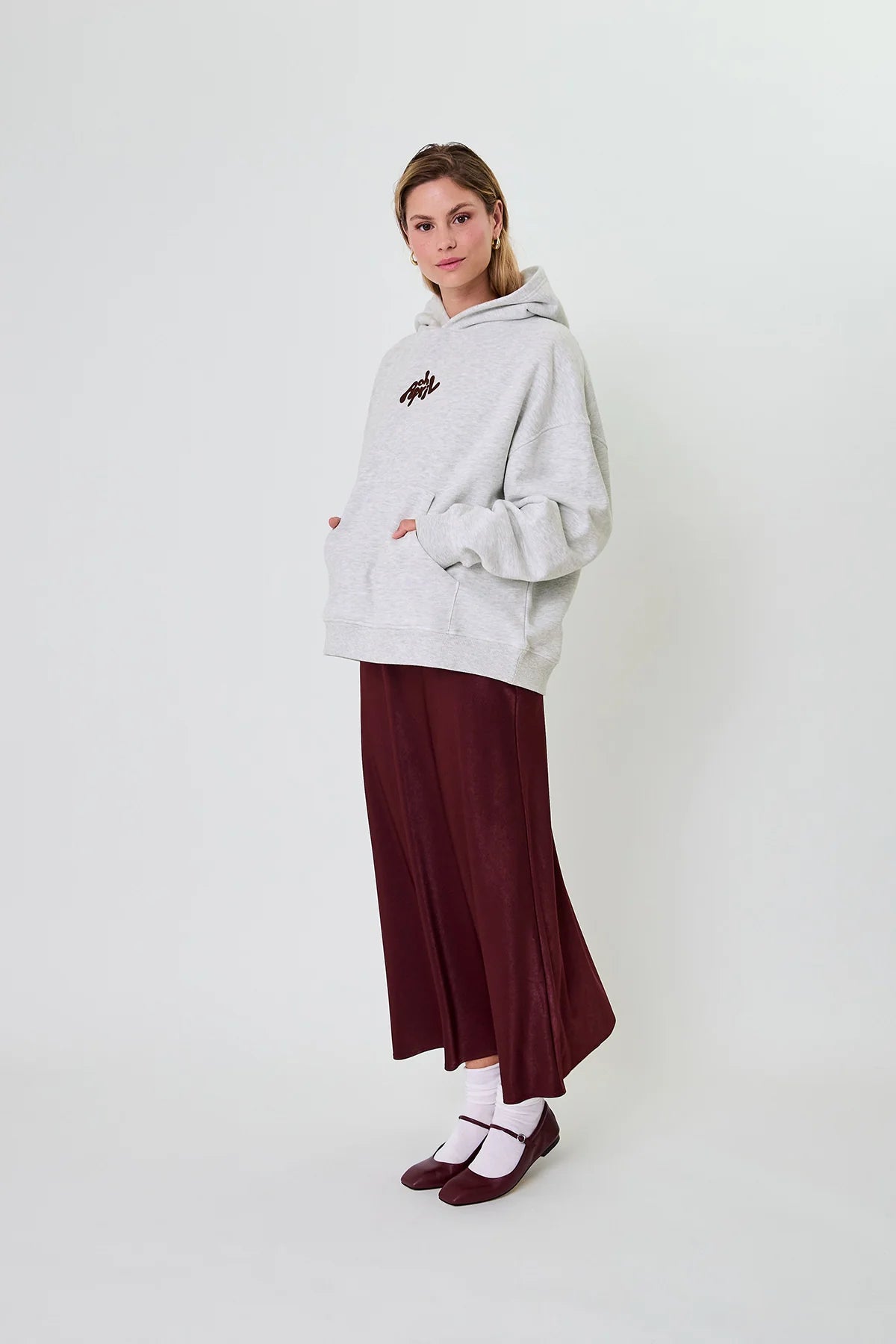 OH APRIL BF Hoodie „Fluffy“ - grey melange