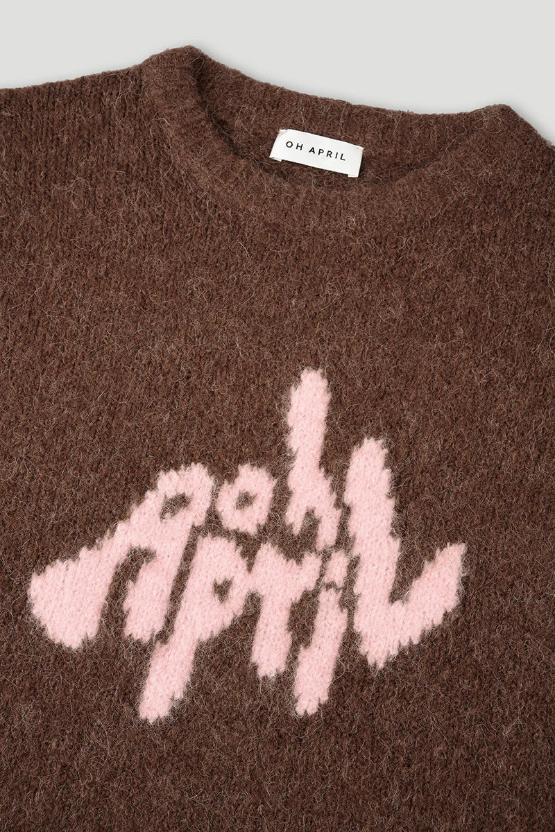 OH APRIL Oversized Strickpullover „MOANI“ - brown