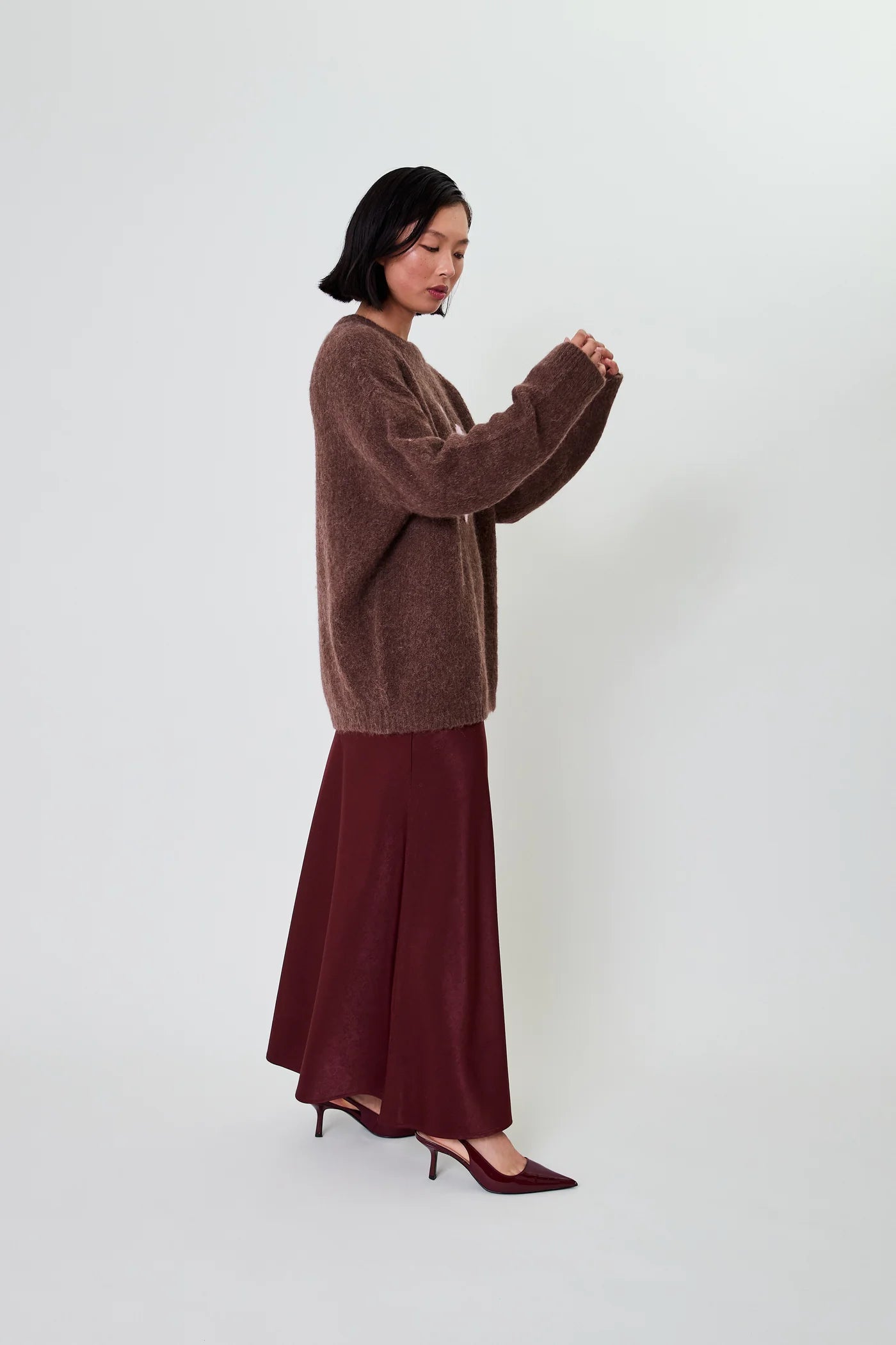 OH APRIL Oversized Strickpullover „MOANI“ - brown