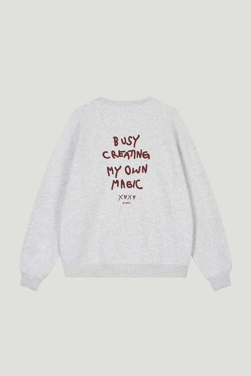 OH APRIL Oversized Sweater „Magic“ - grey melange