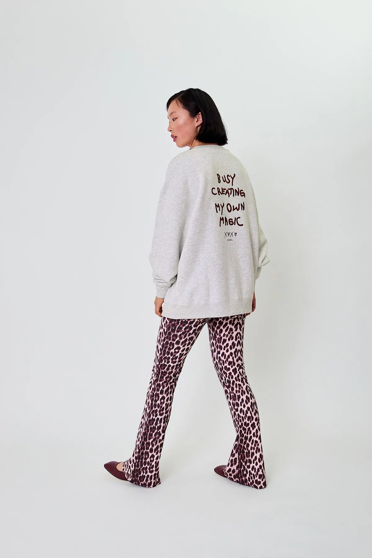 OH APRIL Oversized Sweater „Magic“ - grey melange