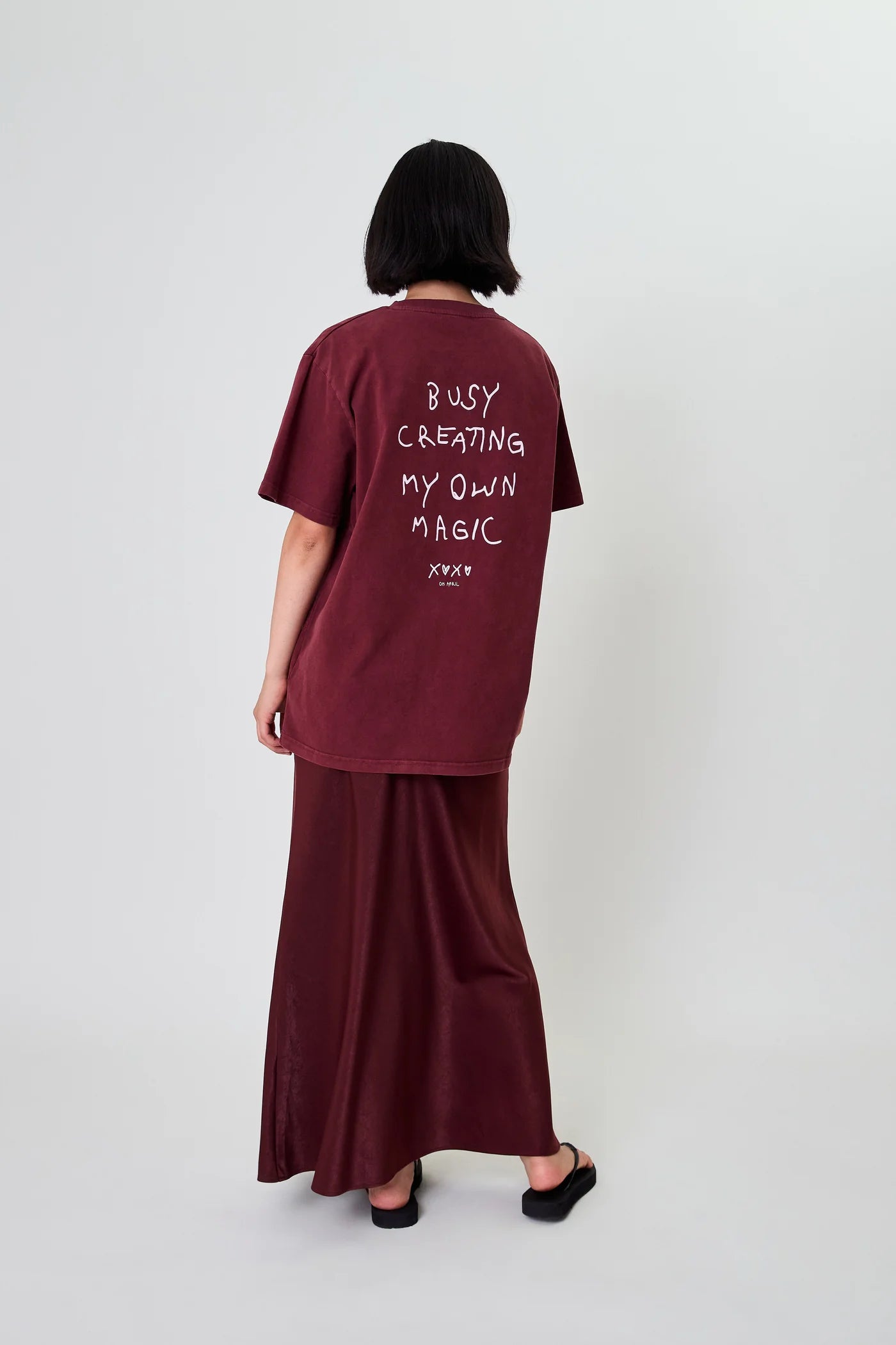 OH APRIL „Jaelynn“ Satin Skirt - cherrywood