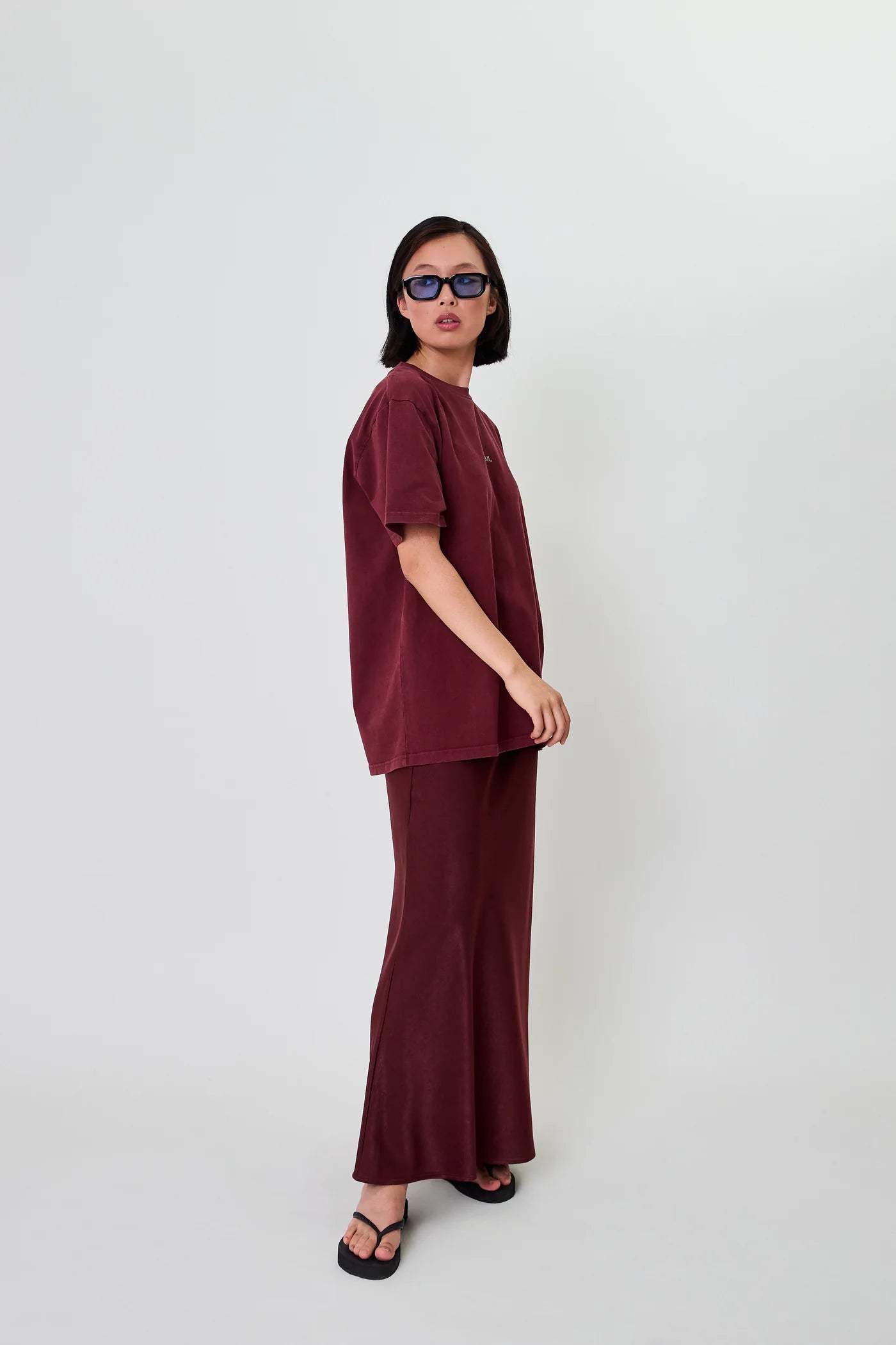 OH APRIL „Jaelynn“ Satin Skirt - cherrywood