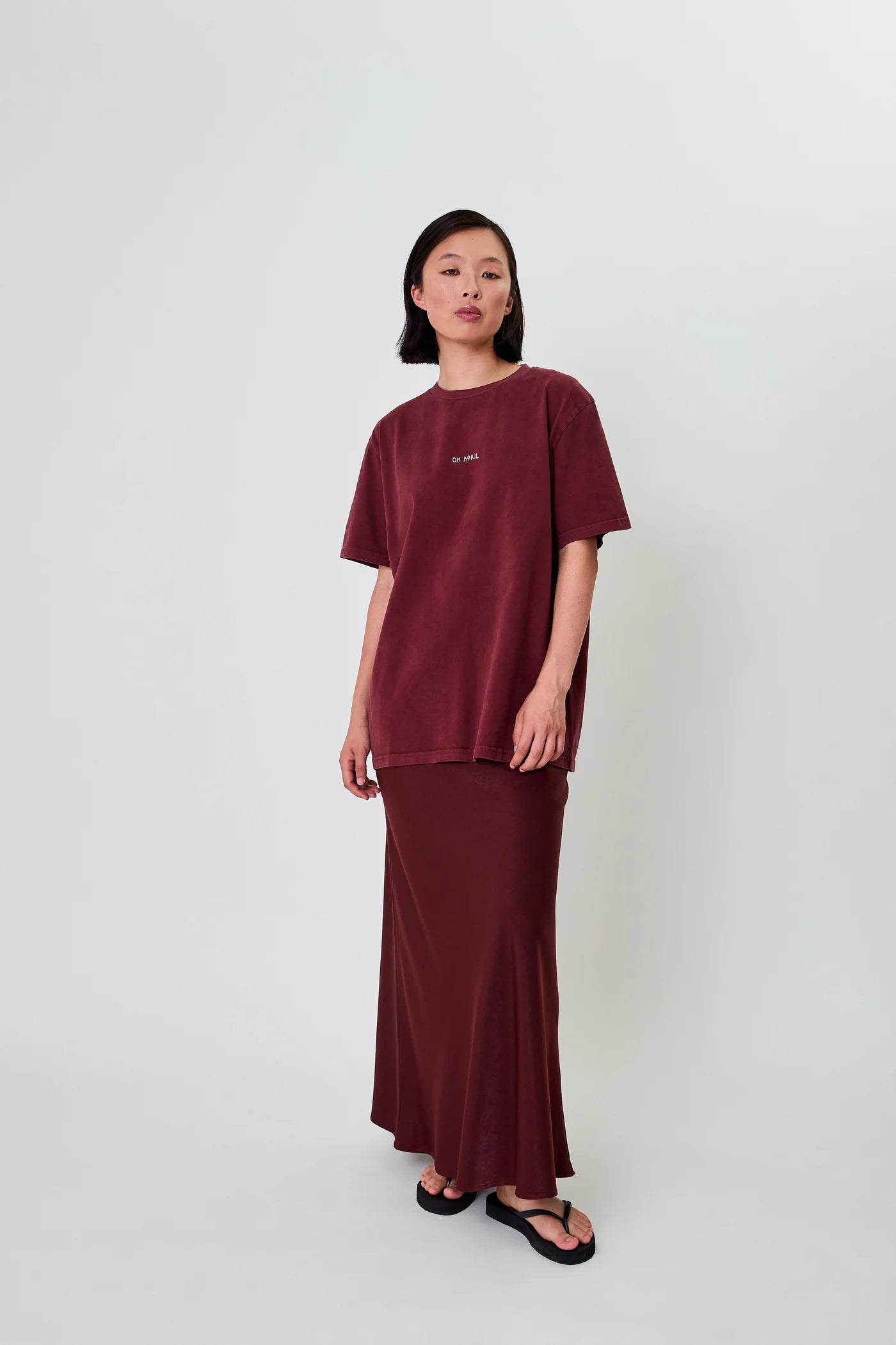 OH APRIL „Jaelynn“ Satin Skirt - cherrywood