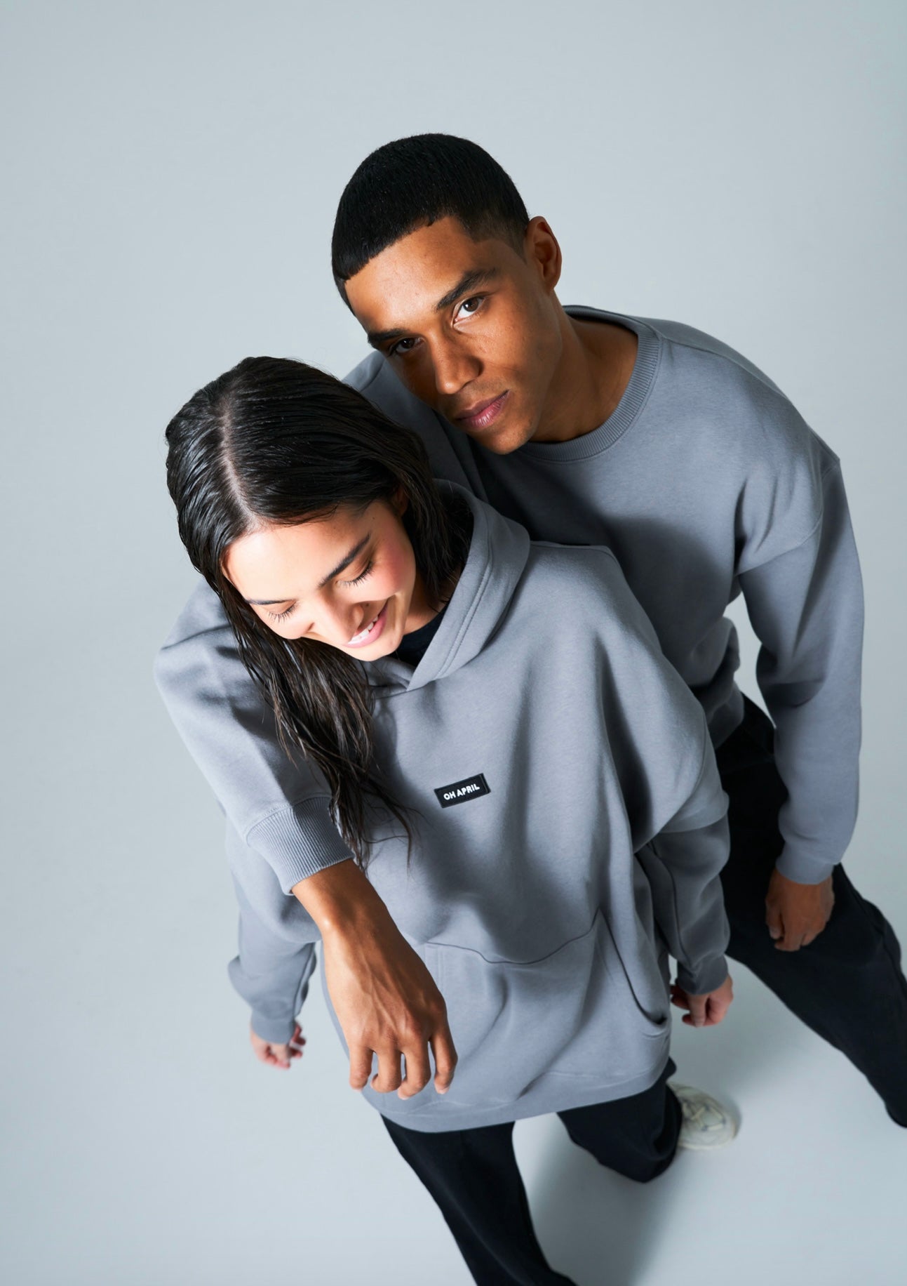 OH APRIL Essentials Boyfriend Hoodie  - dark grey