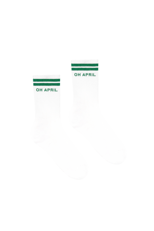 OH APRIL - Tennissocken „Steffi“ in weiß / forest green