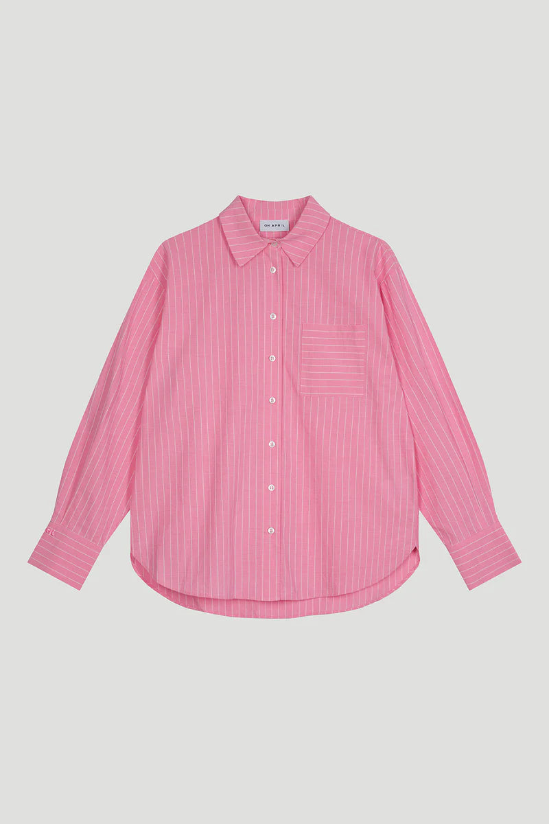 OH APRIL “Nia Button Up Shirt“ - deep pink