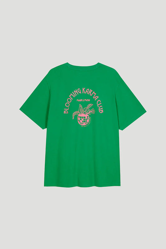 OH APRIL Boyfriend T-Shirt "BLOOMING KARMA" - evergreen dream