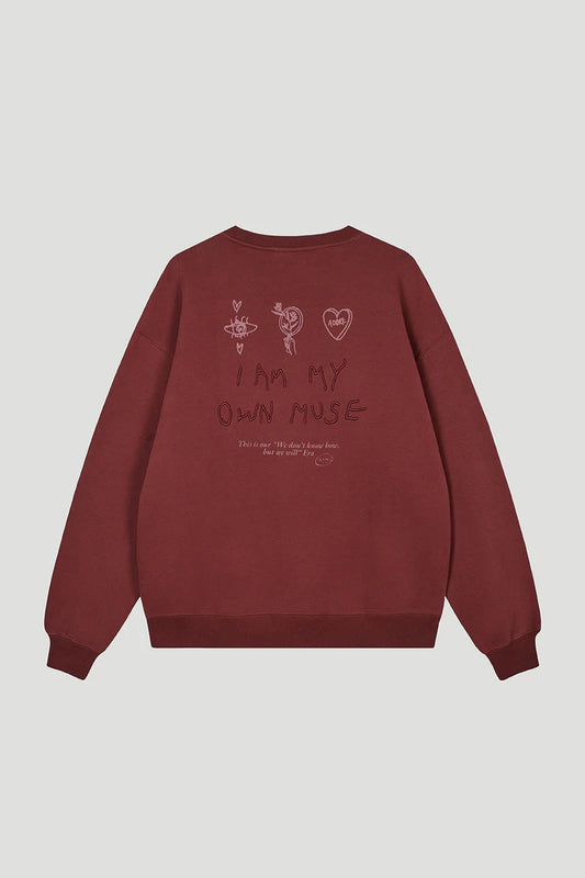 OH APRIL Oversized Sweater „Muse“ - cherrywood